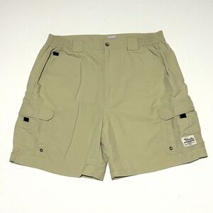 Bimini Bay Outfitters Mens Cargo Shorts Tan Size 38 Nylon Outdoor Adventure Gear